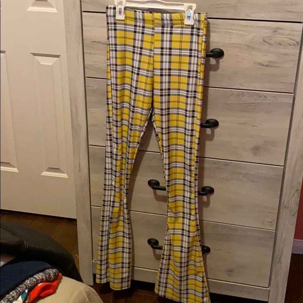Yellow plaid pants